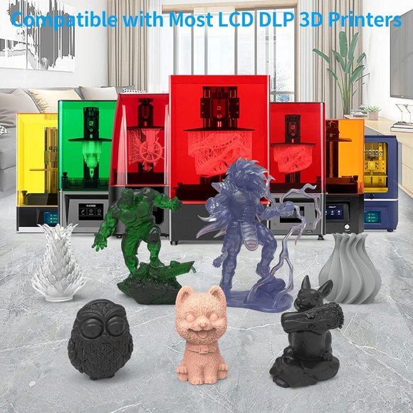 BIQU Water Washable Resin, 405nm Rapid UV Curing Standard Photopolymer Smoky Blk - Picture 6 of 7